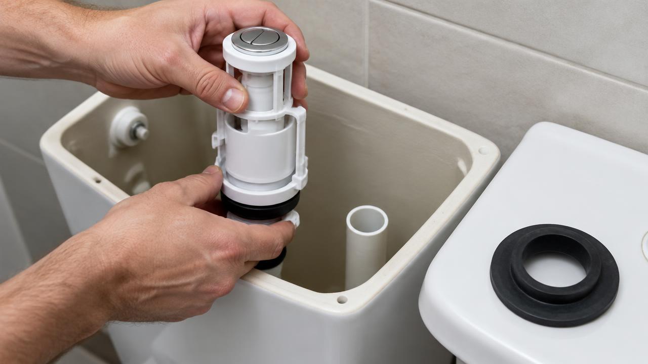 Dual flush valve fitted inside a toilet cistern